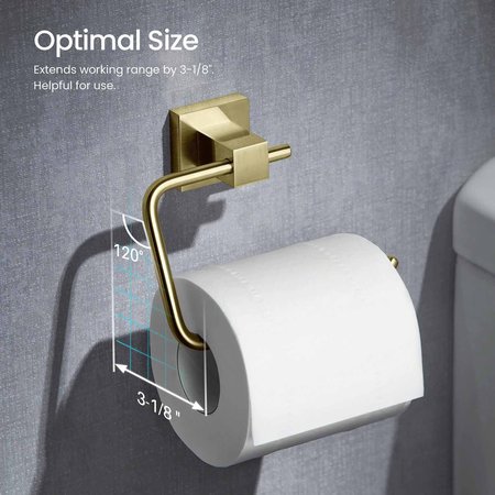 Kibi Cube Bathroom Toilet Paper Holder - Brush Gold KBA1505BG